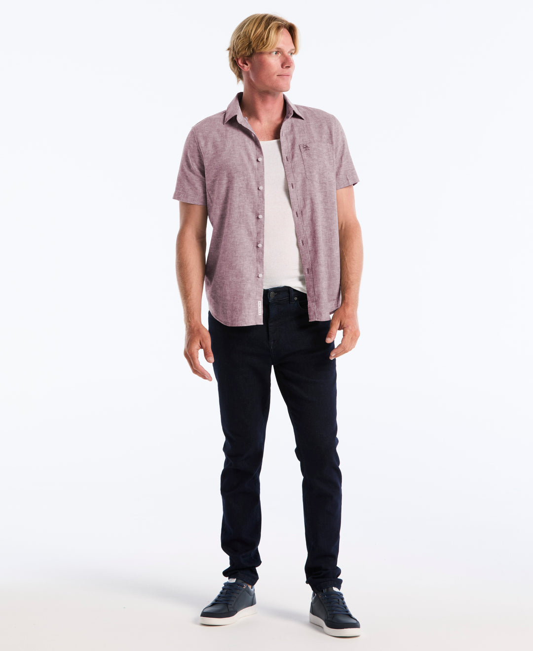 Linen Blend Pocket Shirt (Port Royale) 
