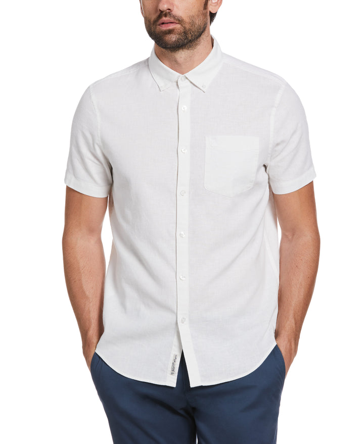 Linen Blend Shirt (Bright White) 