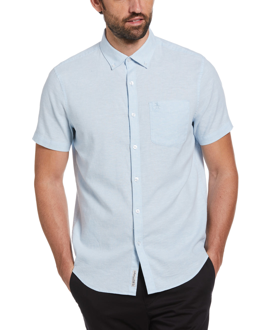 Linen Blend Shirt (Cerulean) 