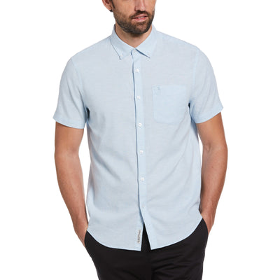 Linen Blend Shirt (Cerulean) 