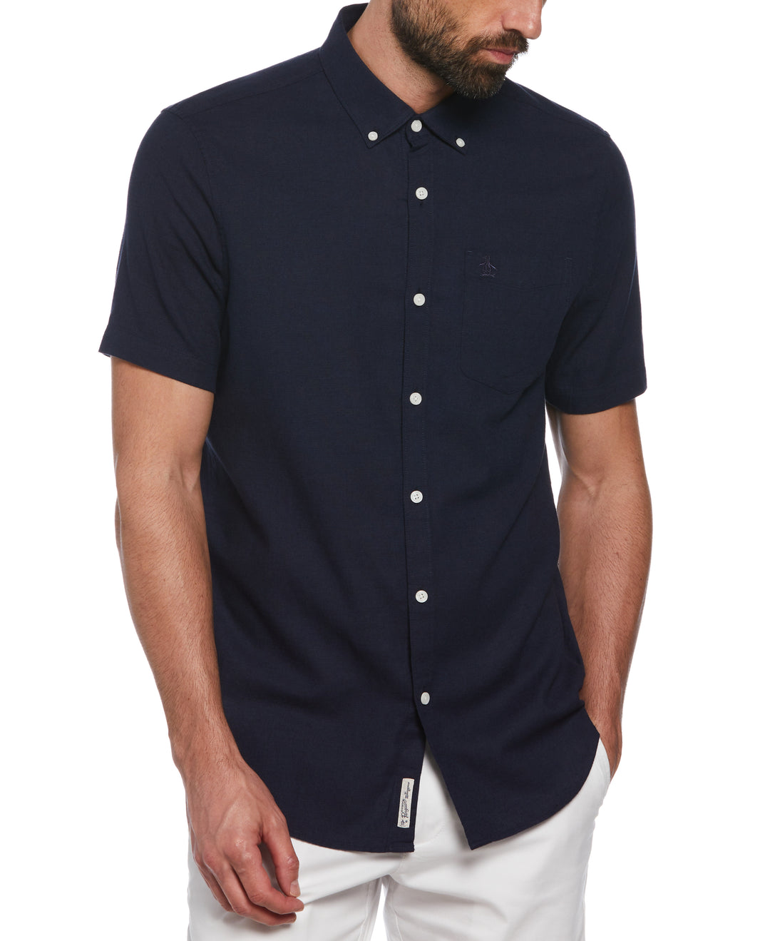 Linen Blend Shirt (Dark Sapphire) 