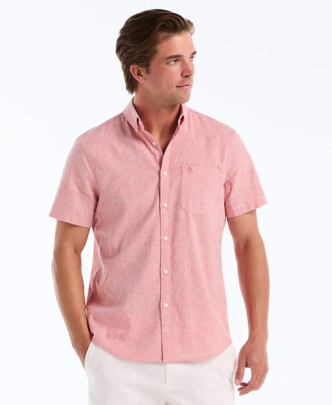 Linen Blend Shirt (Faded Rose) 