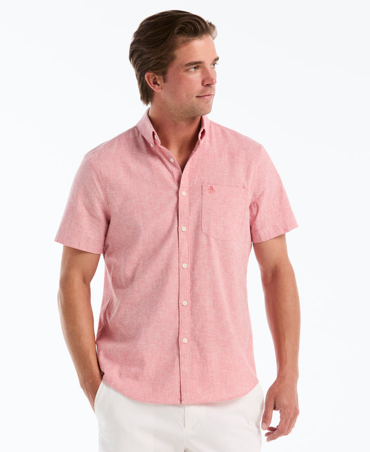 Linen Blend Shirt (Faded Rose) 