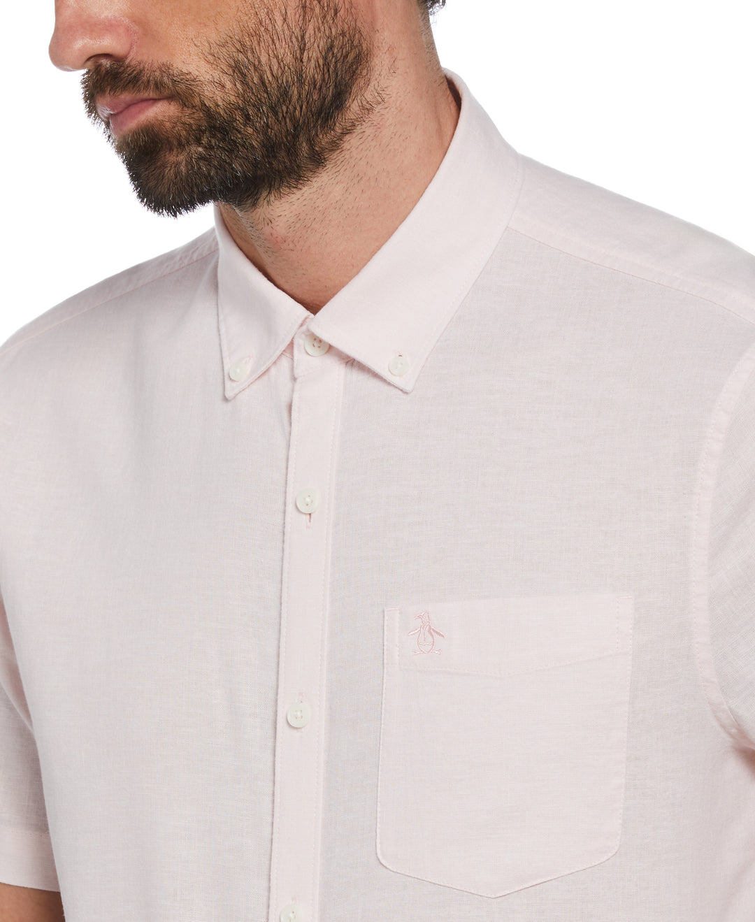 Linen Blend Shirt (Parfait Pink) 