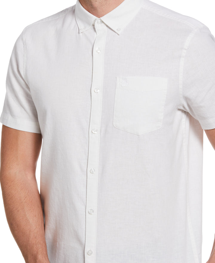 Linen Blend Shirt (Bright White) 