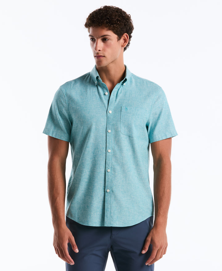 Linen Blend Shirt (Lake Blue) 