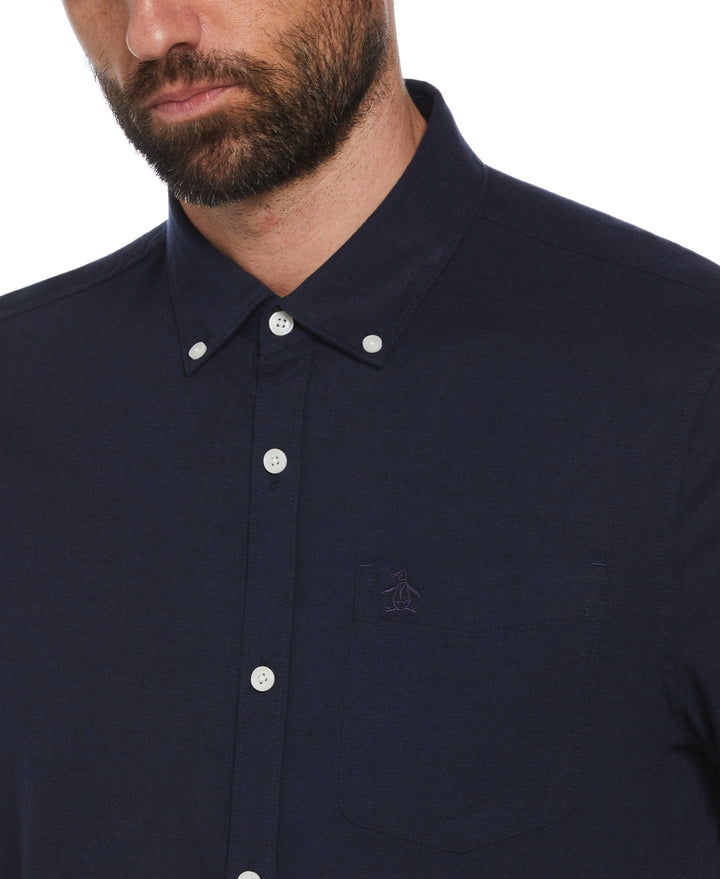 Linen Blend Shirt (Dark Sapphire) 
