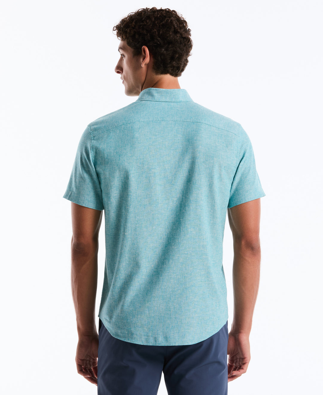 Linen Blend Shirt (Lake Blue) 