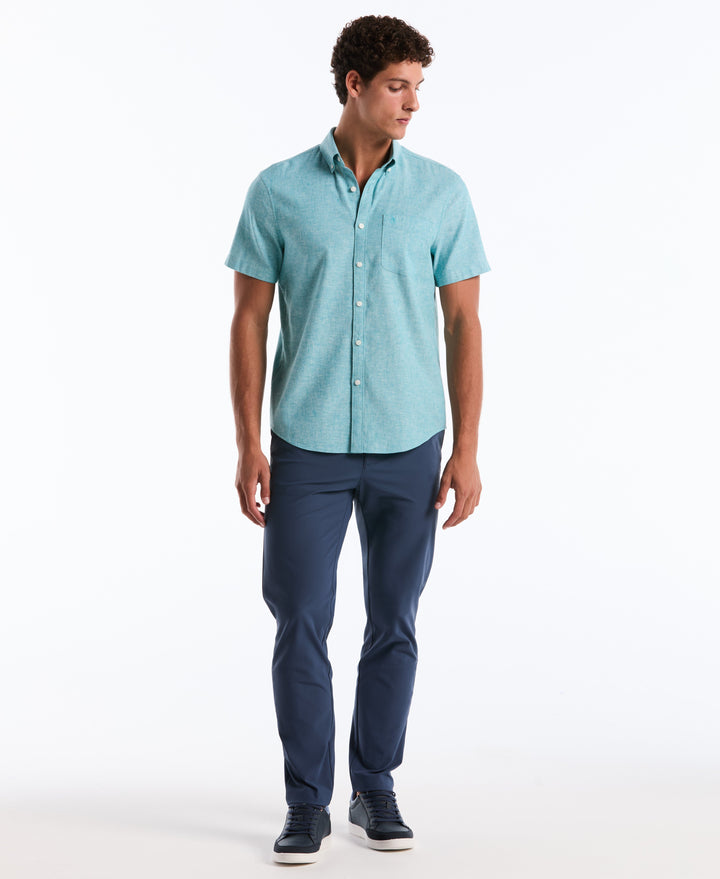 Linen Blend Shirt (Lake Blue) 