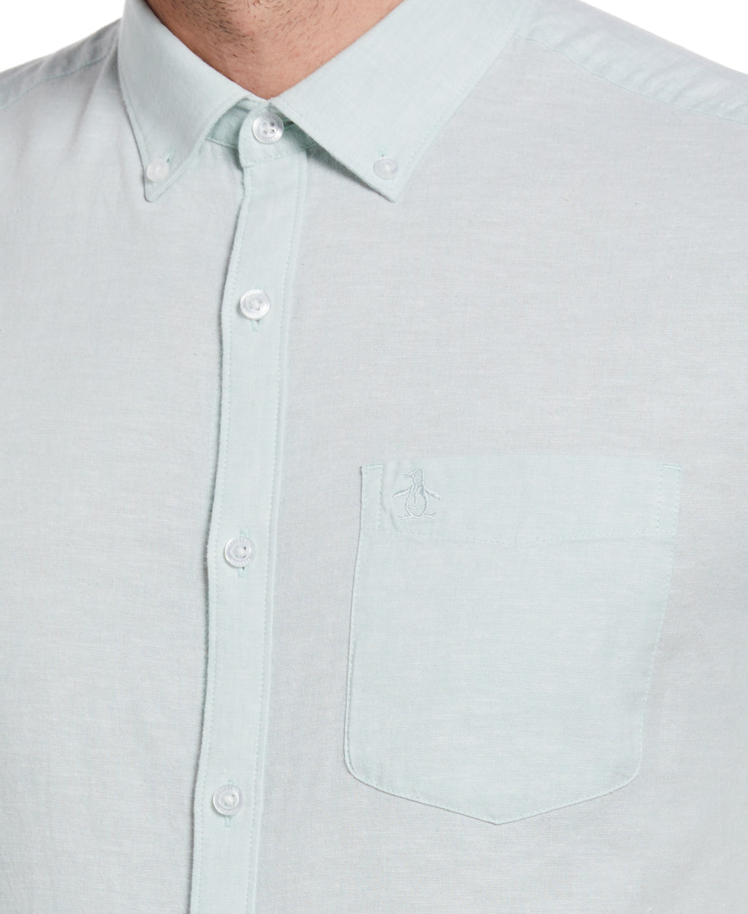 Linen Blend Shirt (Surf Spray) 