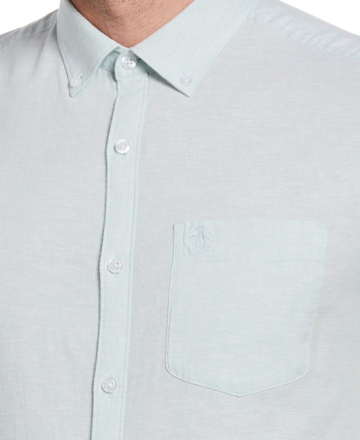 Linen Blend Shirt (Surf Spray) 