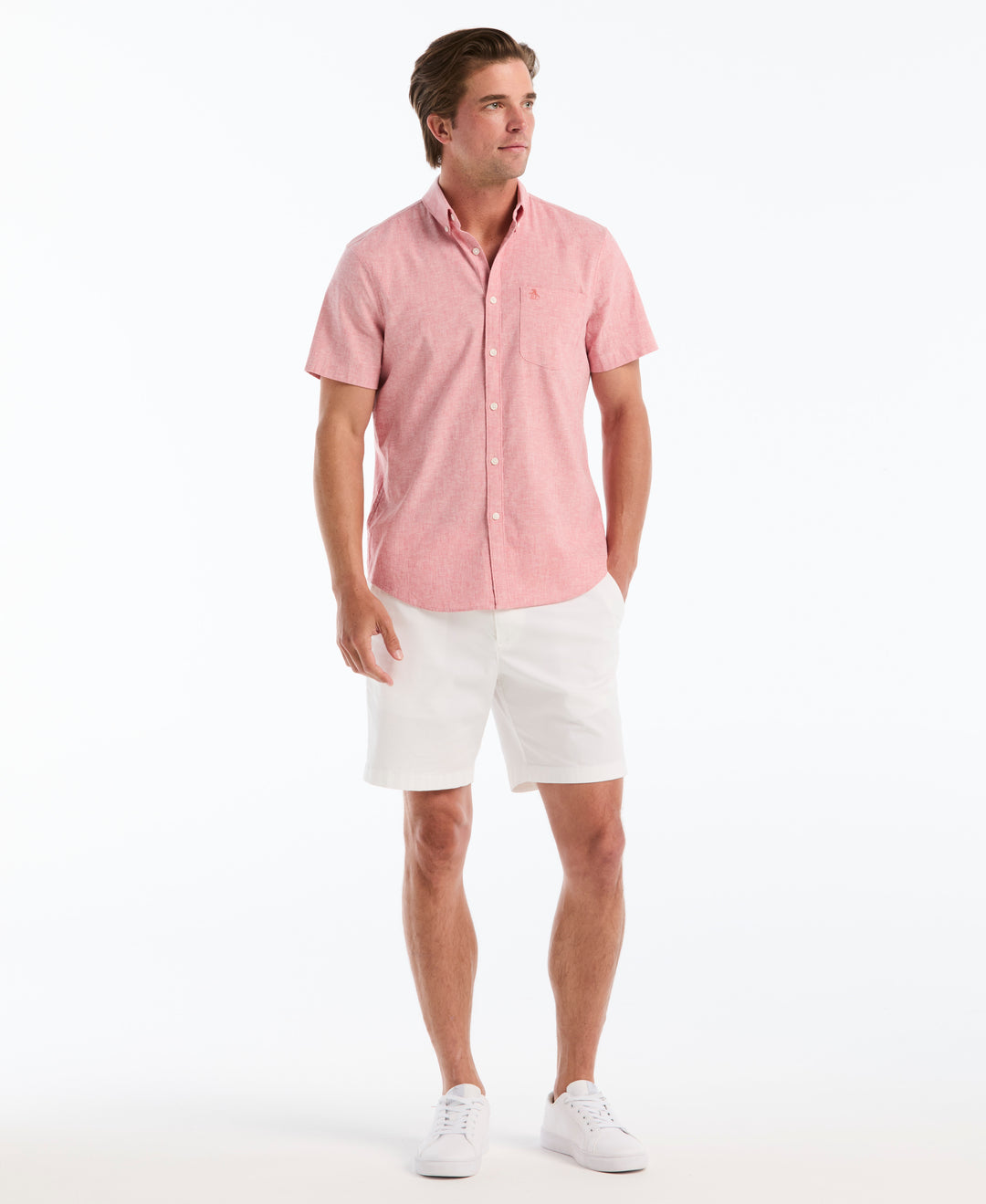 Linen Blend Shirt (Faded Rose) 