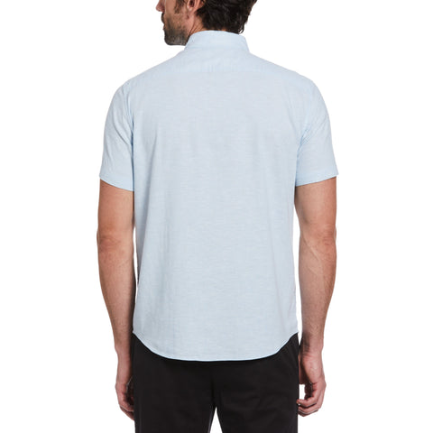 Linen Blend Shirt (Cerulean) 