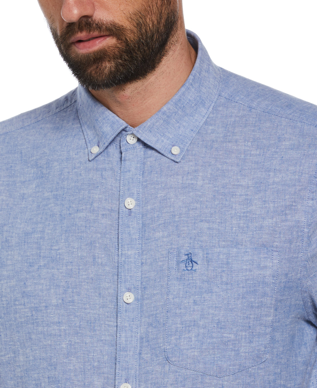 Linen Blend Shirt (Star Sapphire) 