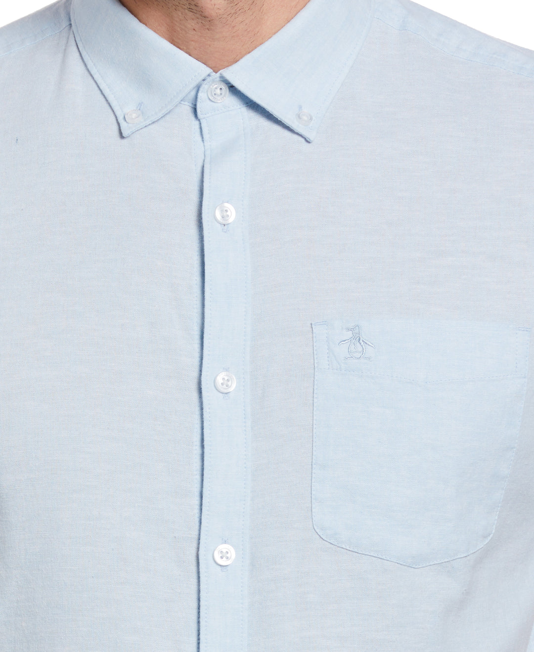 Linen Blend Shirt (Cerulean) 