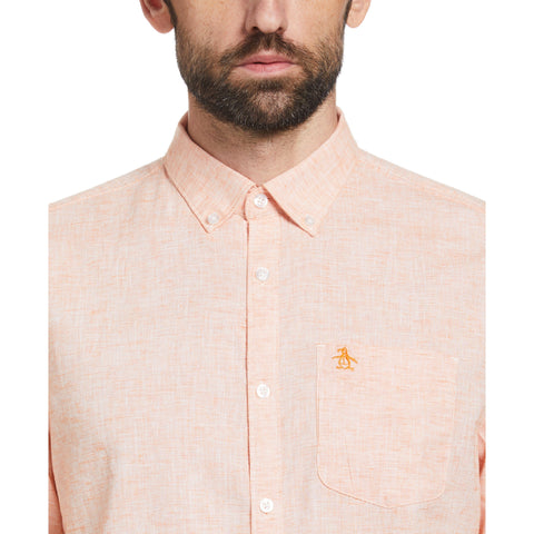 Linen Blend Shirt (Russet Orange) 