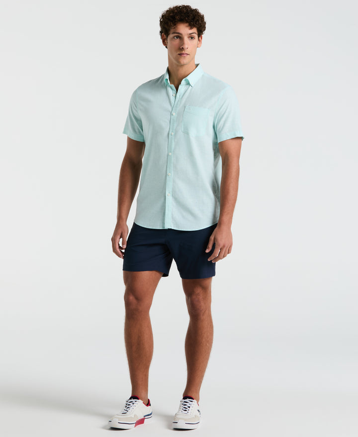 Linen Blend Shirt (Blue Tint) 