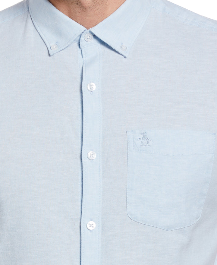Linen Blend Shirt (Cerulean) 