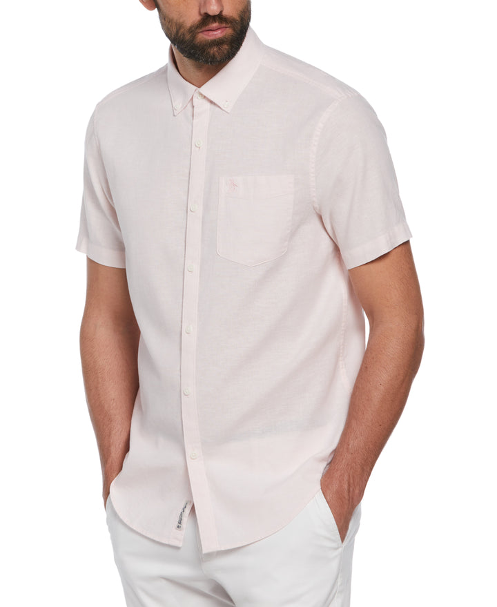 Linen Blend Shirt (Parfait Pink) 
