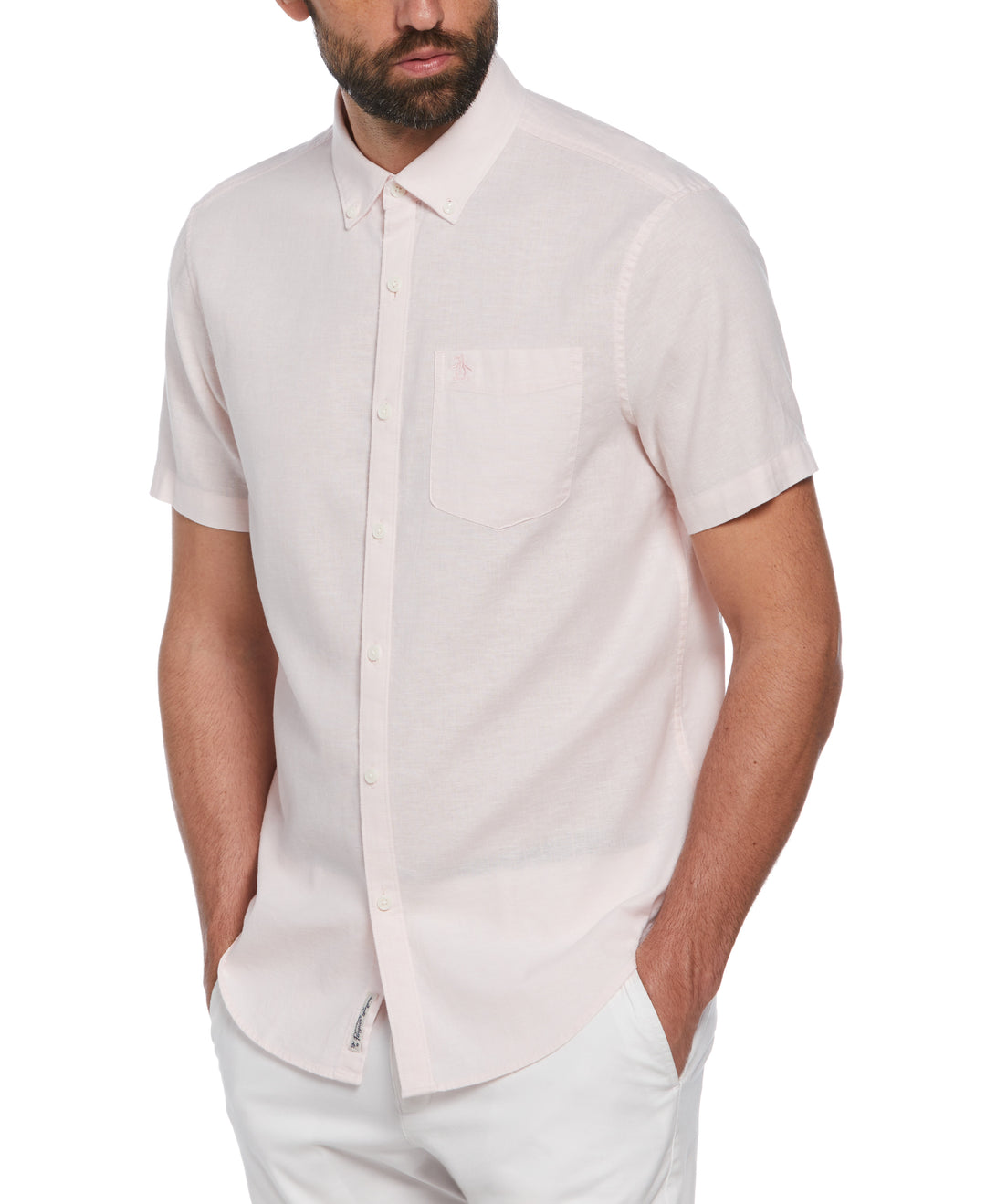 Linen Blend Shirt (Parfait Pink) 