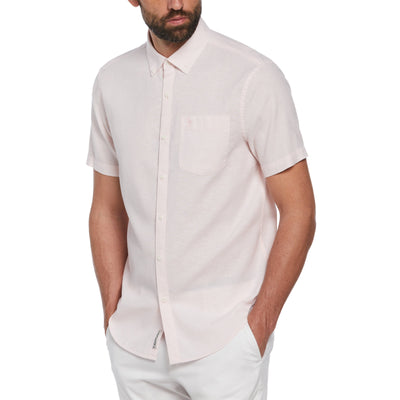Linen Blend Shirt (Parfait Pink) 