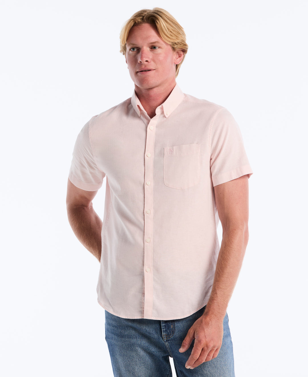 Linen Blend Shirt (Parfait Pink) 