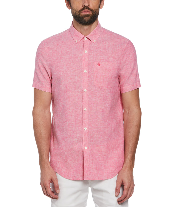 Linen Blend Shirt (Raspberry Sorbet) 