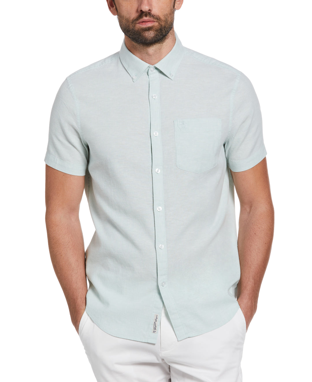 Linen Blend Shirt (Surf Spray) 