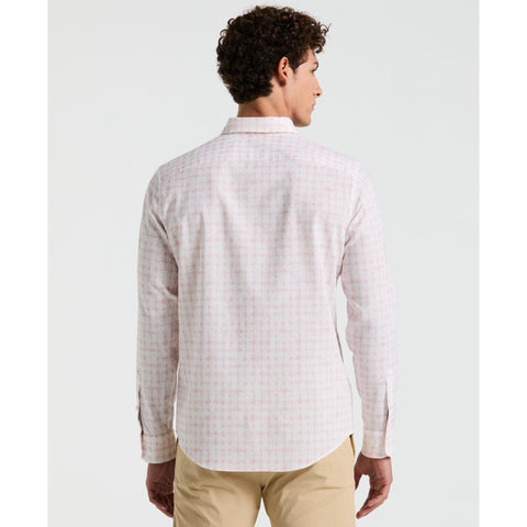 Linen Blend Watercolor Geo Print Shirt-Shirts-Original Penguin