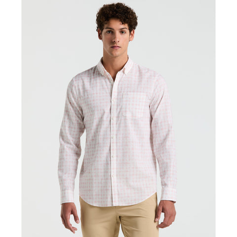 Linen Blend Watercolor Geo Print Shirt-Shirts-Parfait Pink-XS-Original Penguin