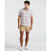 Linen Blend Yard Stripe Shirt (Bright White) 