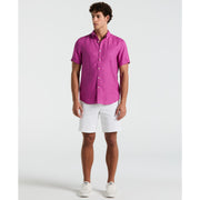 Linen Button-Down Shirt with Chest Pocket-Shirts-Original Penguin