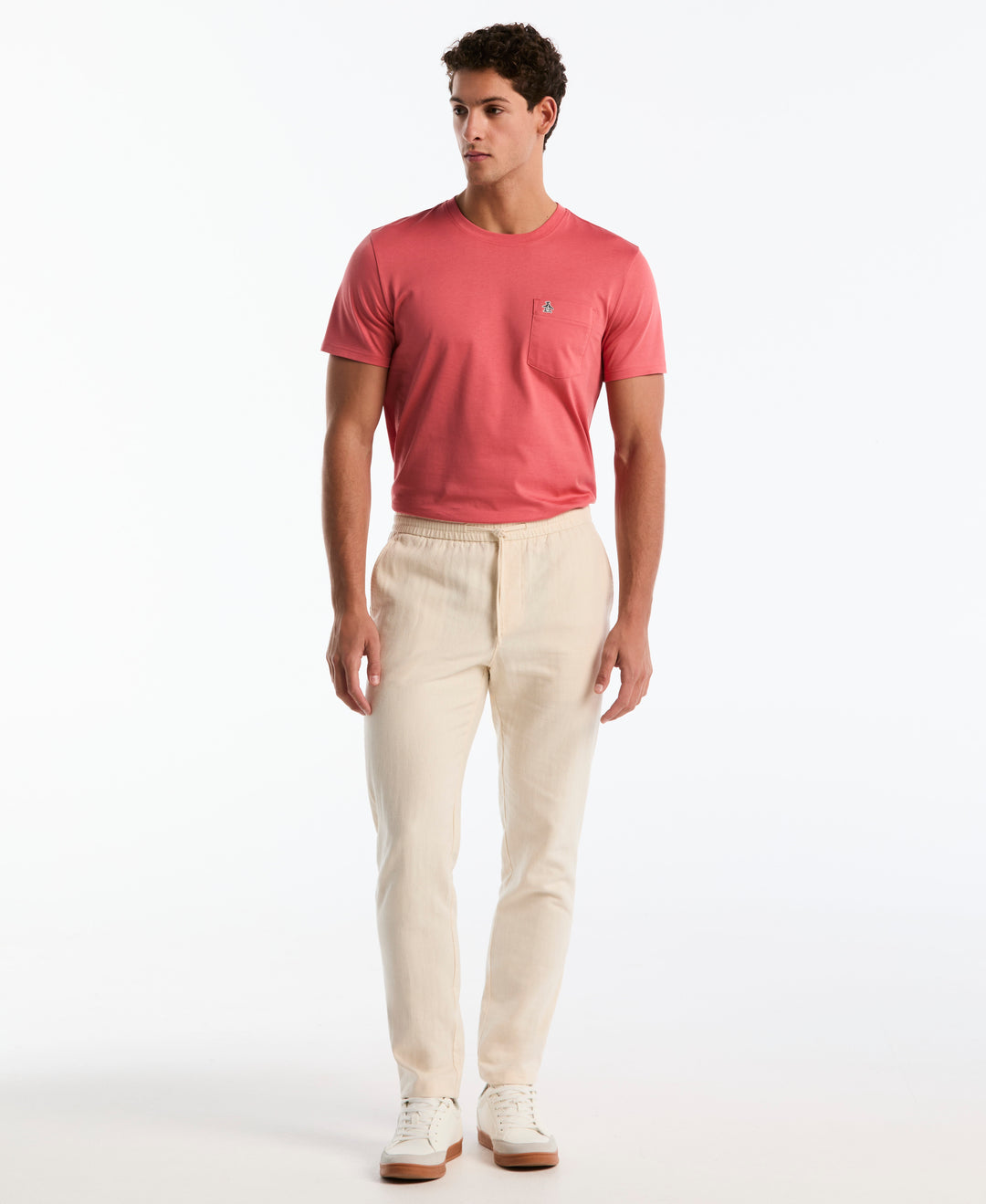 Linen Herringbone Flat Front Pant (Birch) 