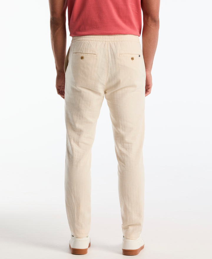 Linen Herringbone Flat Front Pant (Birch) 
