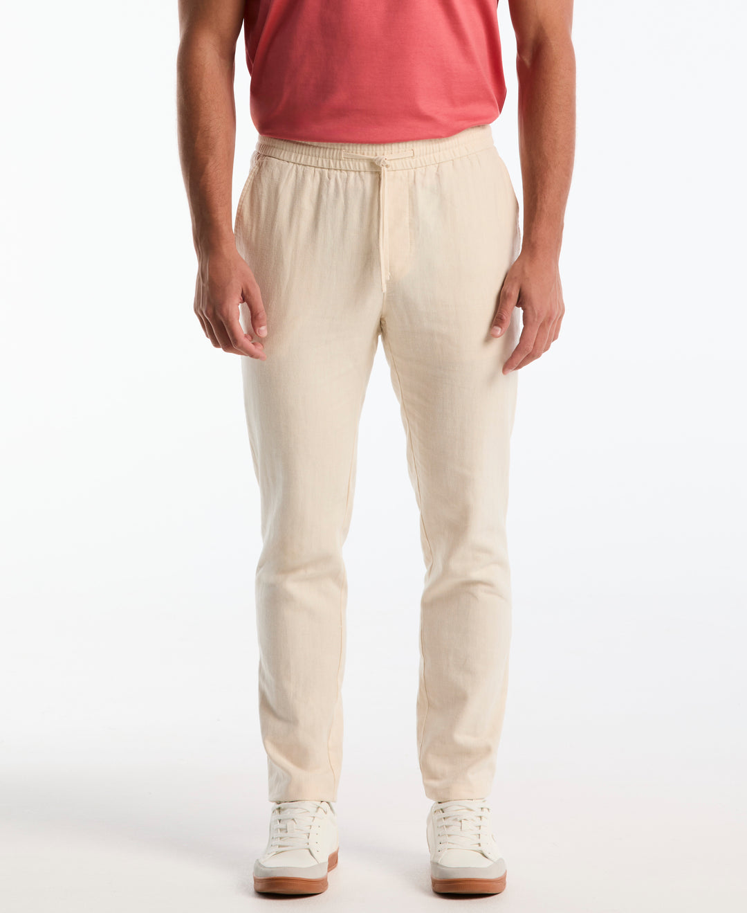 Linen Herringbone Flat Front Pant (Birch) 