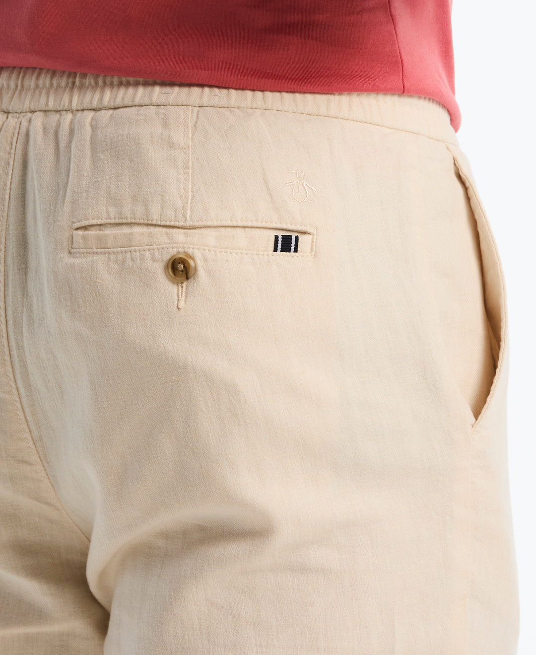 Linen Herringbone Flat Front Pant (Birch) 