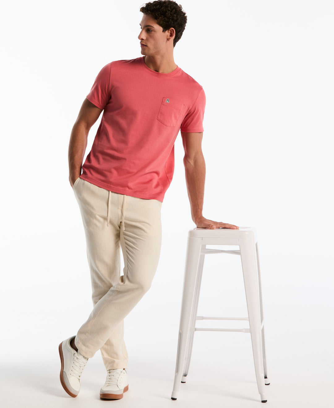 Linen Herringbone Flat Front Pant (Birch) 