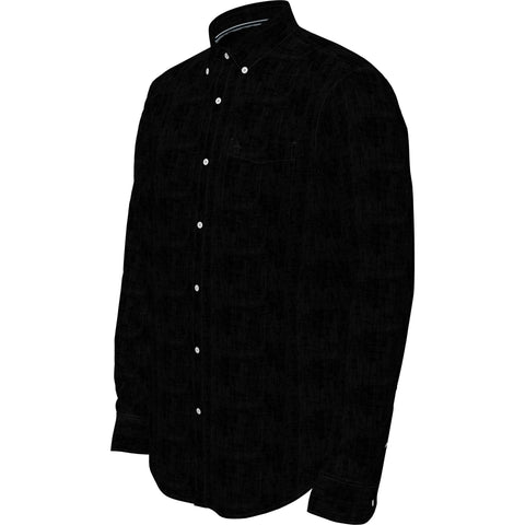 Delave Linen Button-Down Shirt (True Black) 