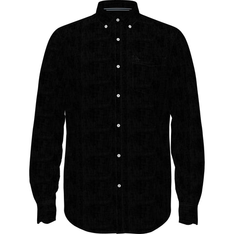 Delave Linen Button-Down Shirt (True Black) 