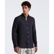 Linen Long Sleeve Button-Down Shirt-Shirts-Original Penguin