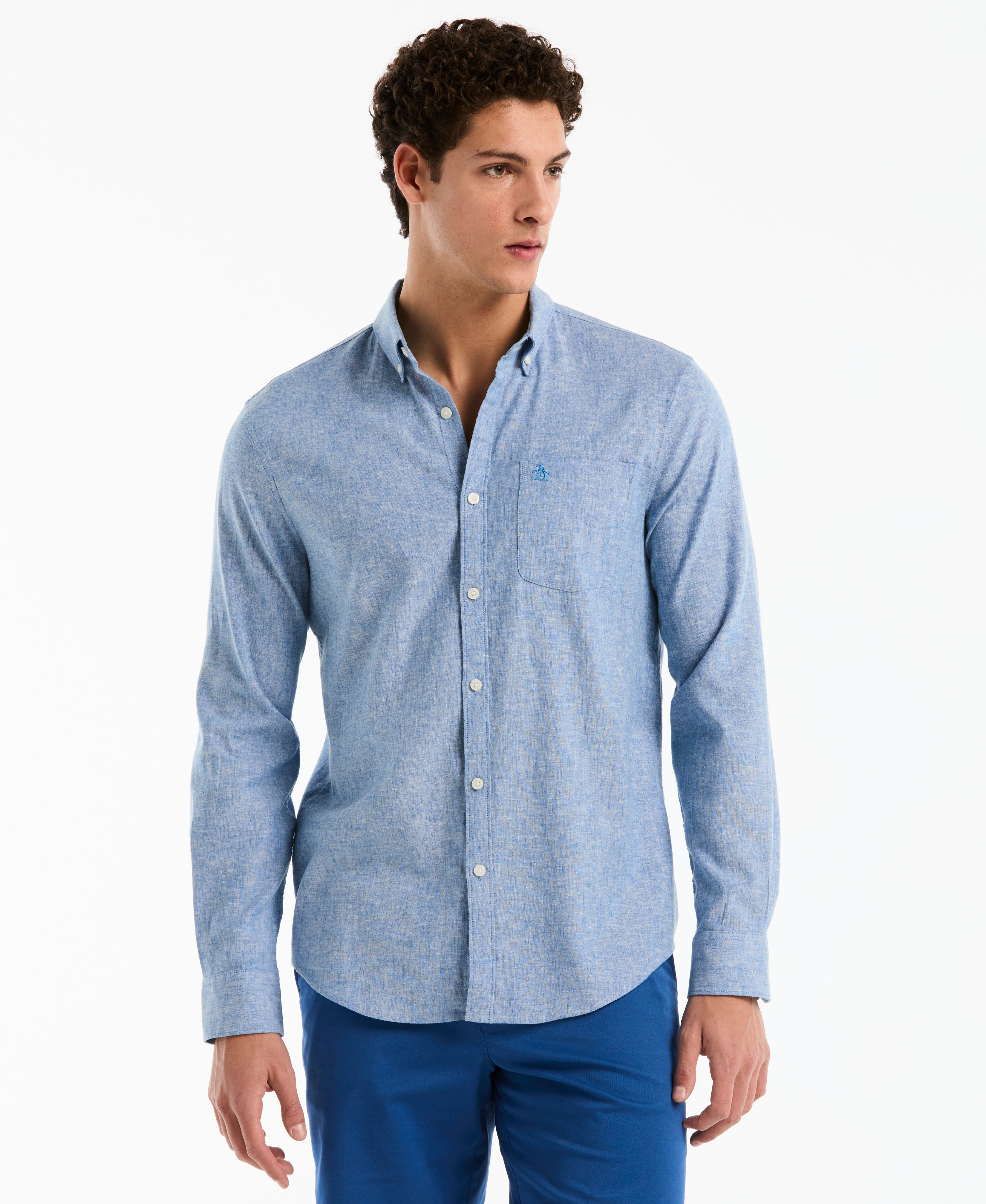 Linen Long Sleeve Shirt – Original Penguin US