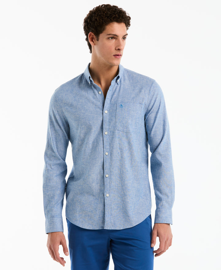 Linen Long Sleeve Button-Down Shirt (Daphne) 