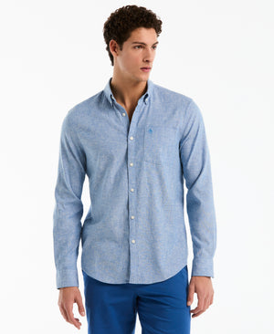 Linen Long Sleeve Button-Down Shirt (Daphne) 