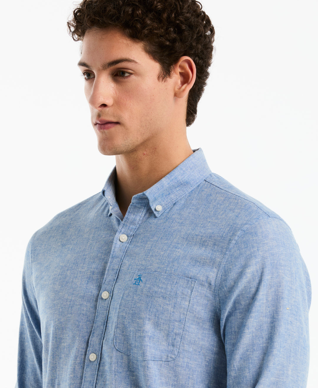 Linen Long Sleeve Button-Down Shirt (Daphne) 