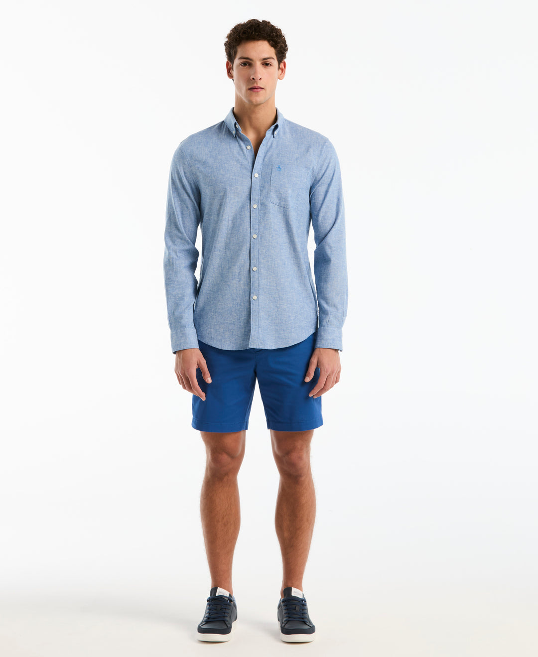 Linen Long Sleeve Button-Down Shirt (Daphne) 