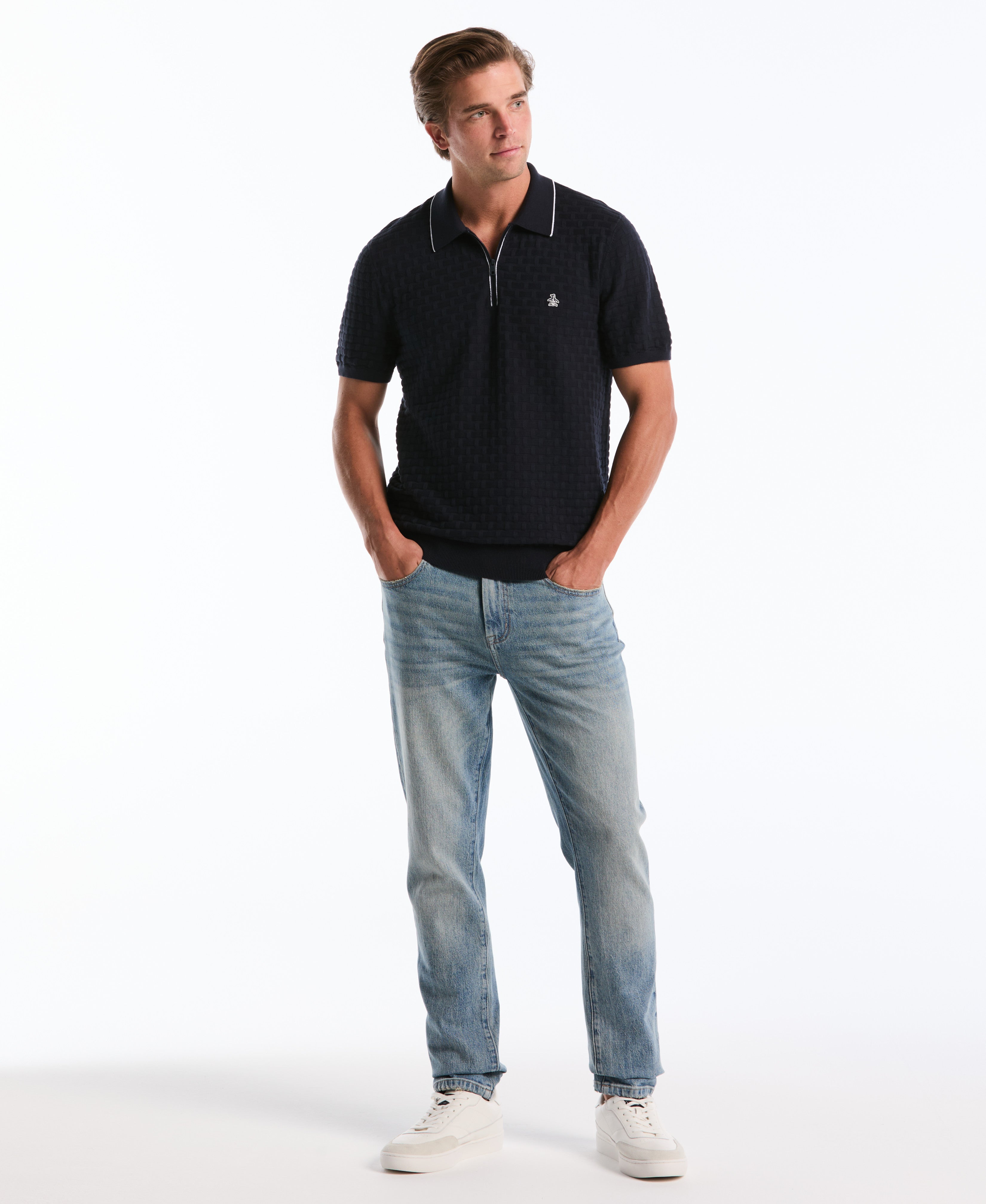 Links Quarter Zip Sweater Polo – Original Penguin US
