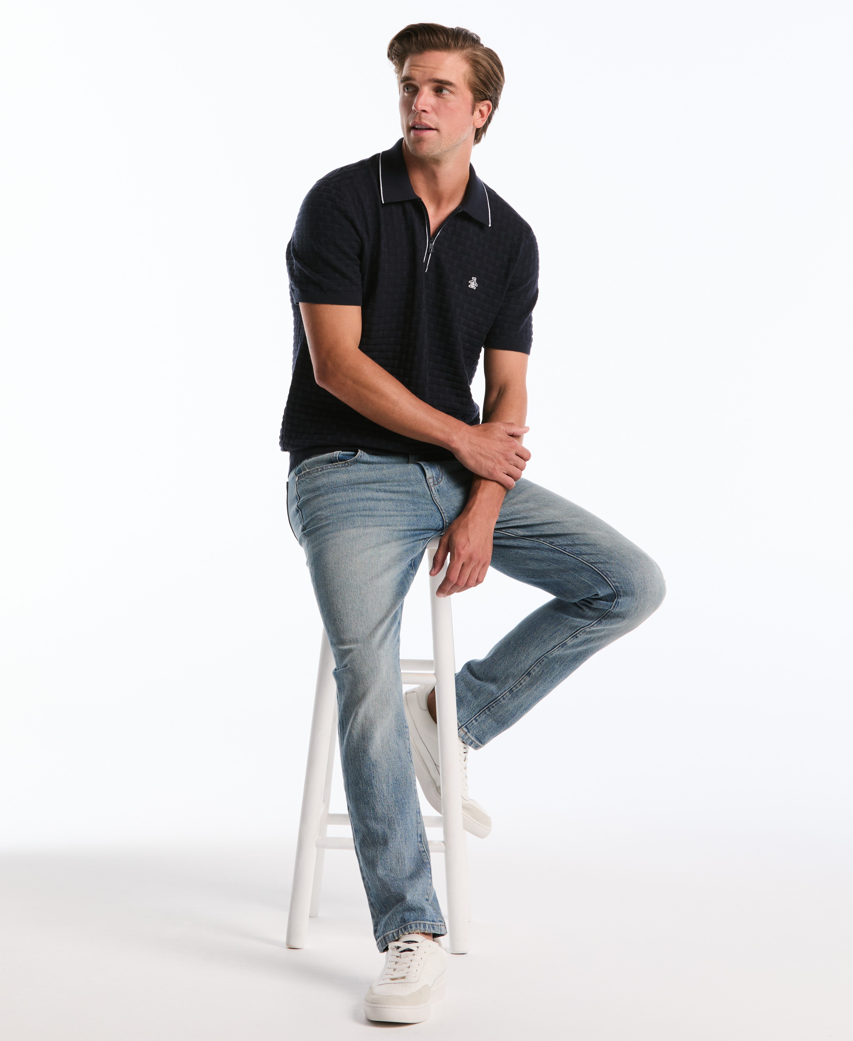 Links Quarter Zip Sweater Polo – Original Penguin US