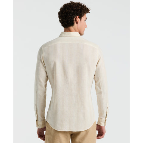 Long Sleeve Dobby Vertical Stripe Shirt (Birch) 