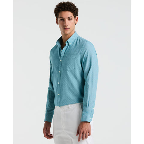 Long Sleeve EcoVero Tonal Check Shirt (Exotic Plume) 