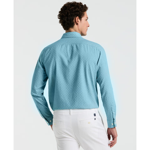 Long Sleeve EcoVero Tonal Check Shirt (Exotic Plume) 
